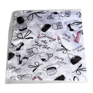 NEW White SCARF Purse Hat Necktie 20x20 Lipstick Cosmetic Purse Hat Silky Poly
